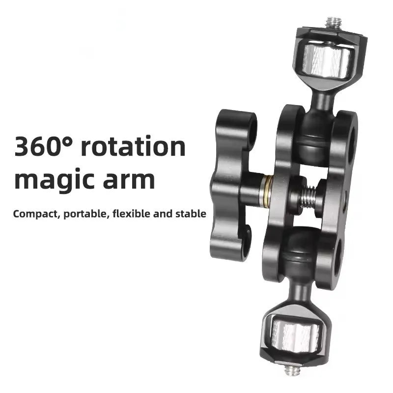 BEXIN TM-5 Articulating Magic Arm with Dual Ball Head for Tripod Phone Clip 1/4" Screw for LED Light LCD Monitor Microphone