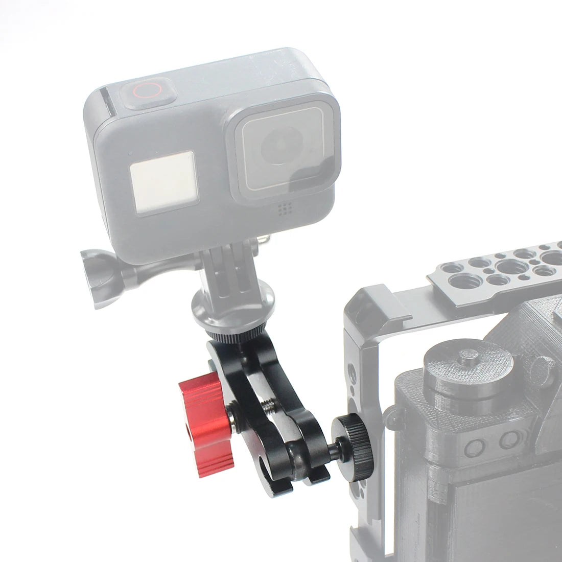 360° Ballhead Magic Arm Double Ball Head Adapter 1/4" Screw Monitor Mount for Gopro Insta360 Holder Lights Phone Stand Bracket