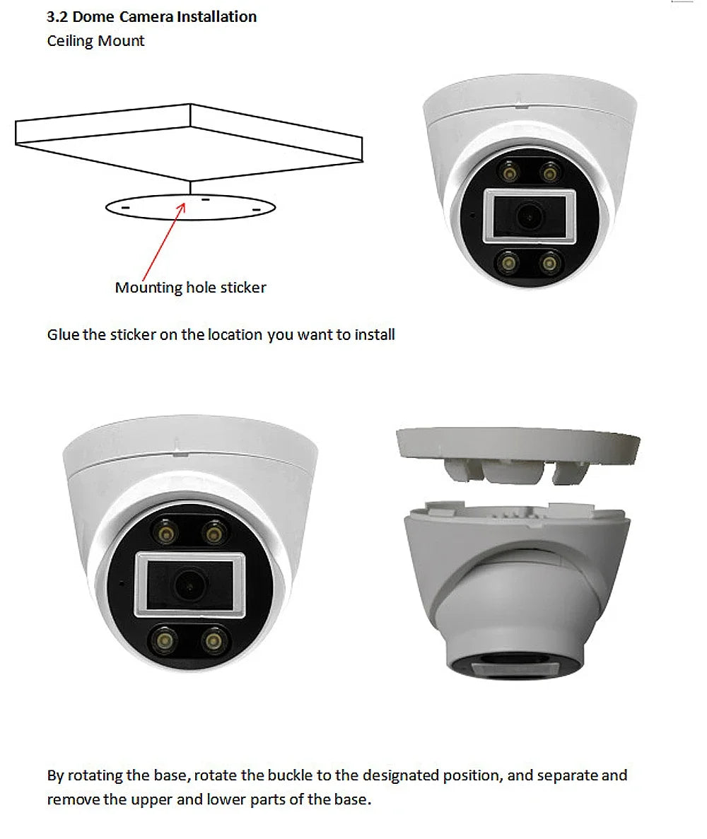 5MP POE IP Dome Camera with Audio Mic - Full Color RGB Day/Night Vision, 4MP HD, DC12V/48V POE, H.265, ONVIF, XMEYE Indoor Home
