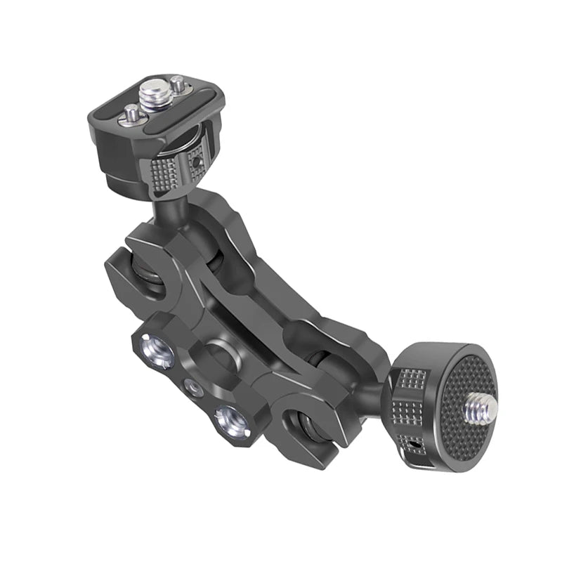 New Upgraded Universal Adjustable Double ballhead 1/4 to 3/8 Magic Arm Monitor Bracket DSLR Cameras Cage Accessories Support 5kg