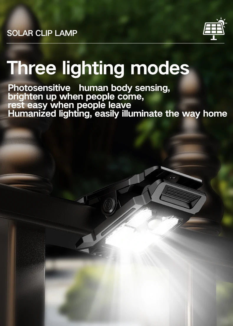 New upgraded intelligent sensing solar clip lamp outdoor courtyard lamp garden lighting solar wall lamp