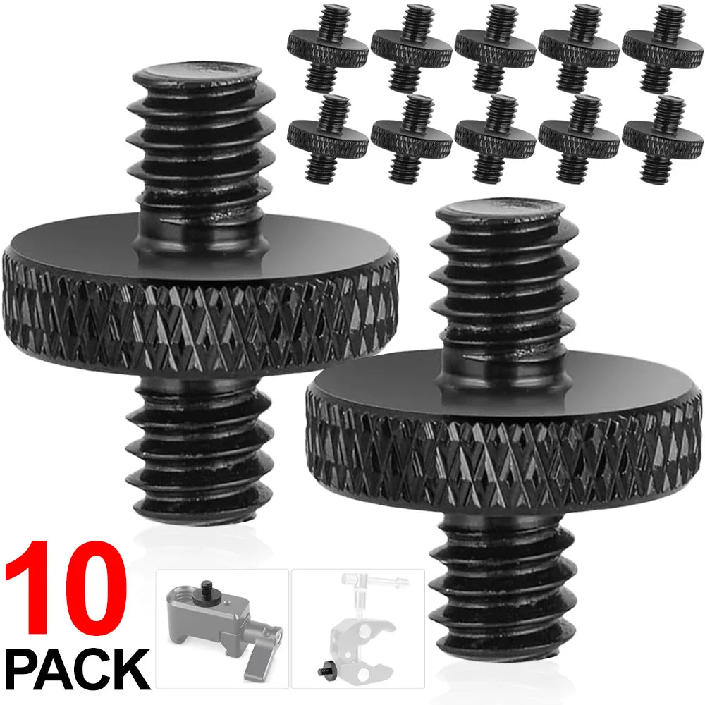 1/4" Male To 1/4" Male Tripod Screw Threaded Standard Camera Cage Mount Threaded Light Stand Screws Double Head Converters