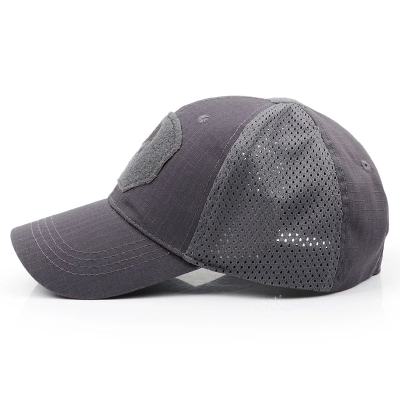2024 New Summer Camouflage Skull Baseball Mesh Cap Adjustable Airsoft Outdoor Tactical Hiking Casquette Hats For Men Women