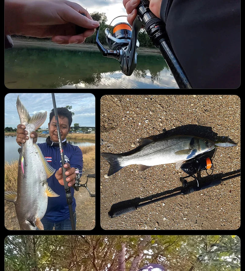 PURELURE NEW DANCE 10FT Spinning Rod For Bass High Carbon Long Throwing Fishing Rod In FUJI Accessories, Plus Spinning Reel