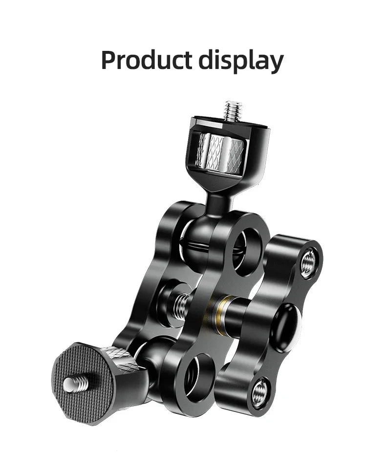 BEXIN TM-5 Articulating Magic Arm with Dual Ball Head for Tripod Phone Clip 1/4" Screw for LED Light LCD Monitor Microphone