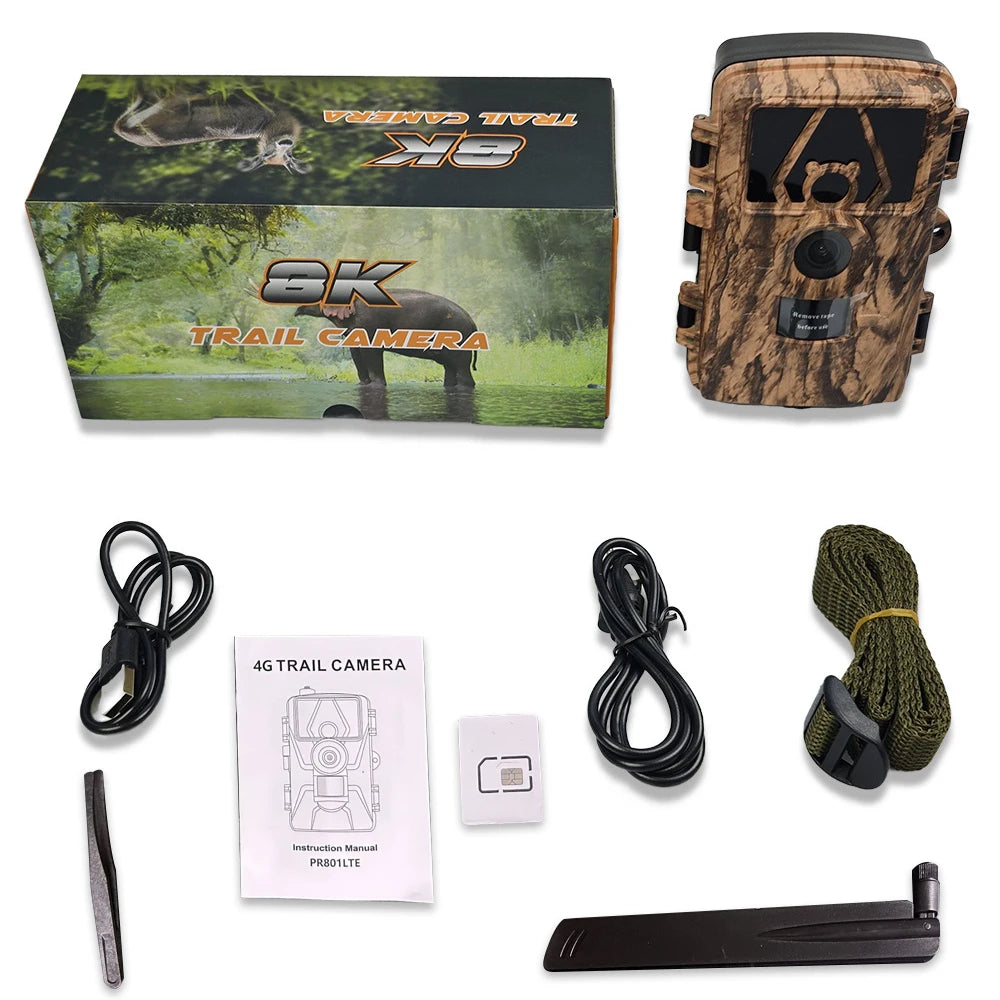 Trail Cam with 8K Video 60MP Images Night Vision Motion Activated Waterproof Wildlife Camera for Hunting Home Security Cameras