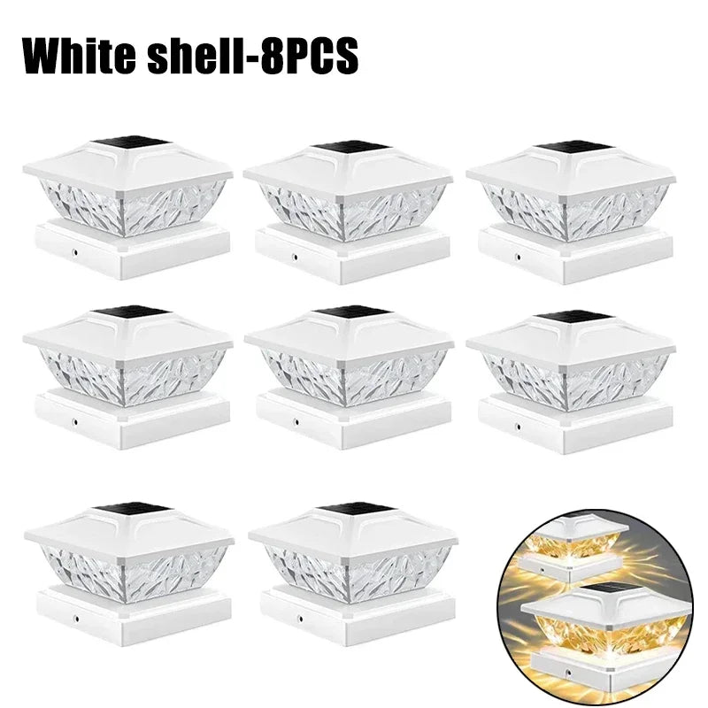 Outdoor Waterproof Villa Gate Fence Light Solar Light Outdoor Villa Column Lamp Fence Gate Pillar Head Led Lamp For House Garden