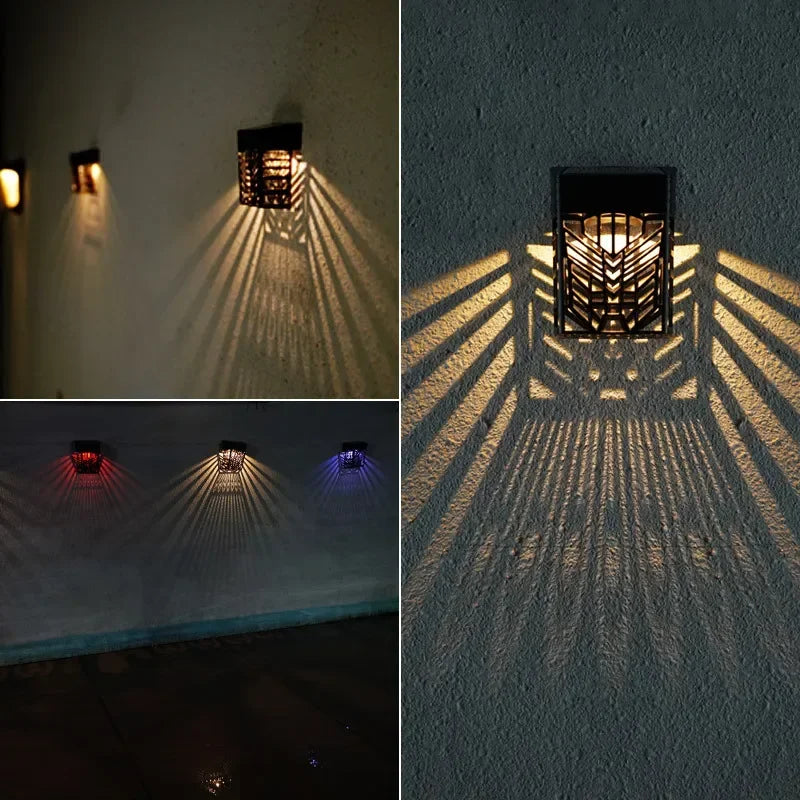1/2/4PCS Solar LED Fence Lights Outdoor Waterproof Garden Wall Lamp for Yard Lawn Balcony Stairs Pathway Landscape Lighting