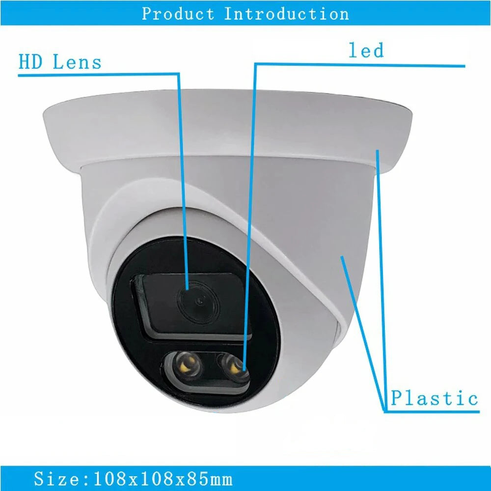 8MP 4K CCTV Dome AHD Camera Indoor 5MP 4MP 1080P Warming Full Color/ Infrared 4in1 Coaxial HD Indoor Home Baby Security Monitor