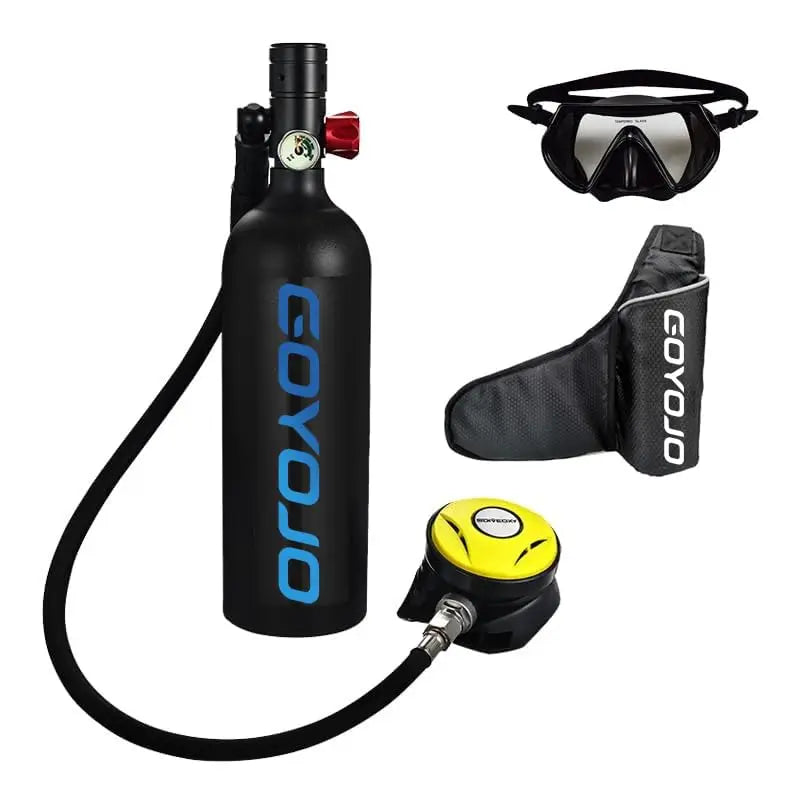 1L Mini Scuba Tank with Diving Mask Portable  15 Minutes Underwater Air Tank Breathing Gear for Scuba Diving DOT Certified