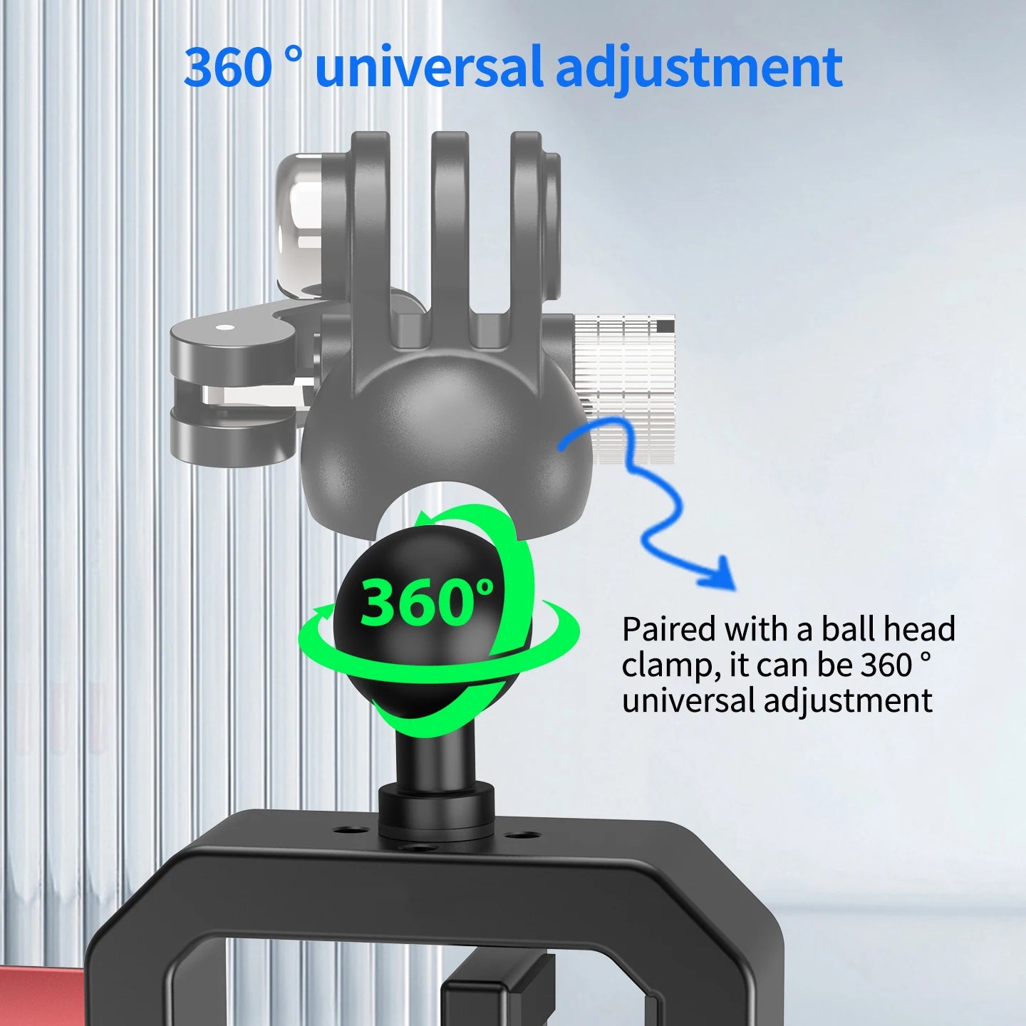Super Clamp 1/4 ARRI Hole 17mm Ball Head for Gopro Hero 13 12 Insta360 for DJI Osmo Action DSLR Camera Desk Stand Accessories