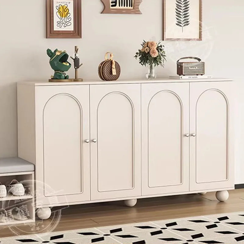 Home porch indoor entrance door shoe cabinet porch cabinet small size large capacity rattan solid wood locker.
