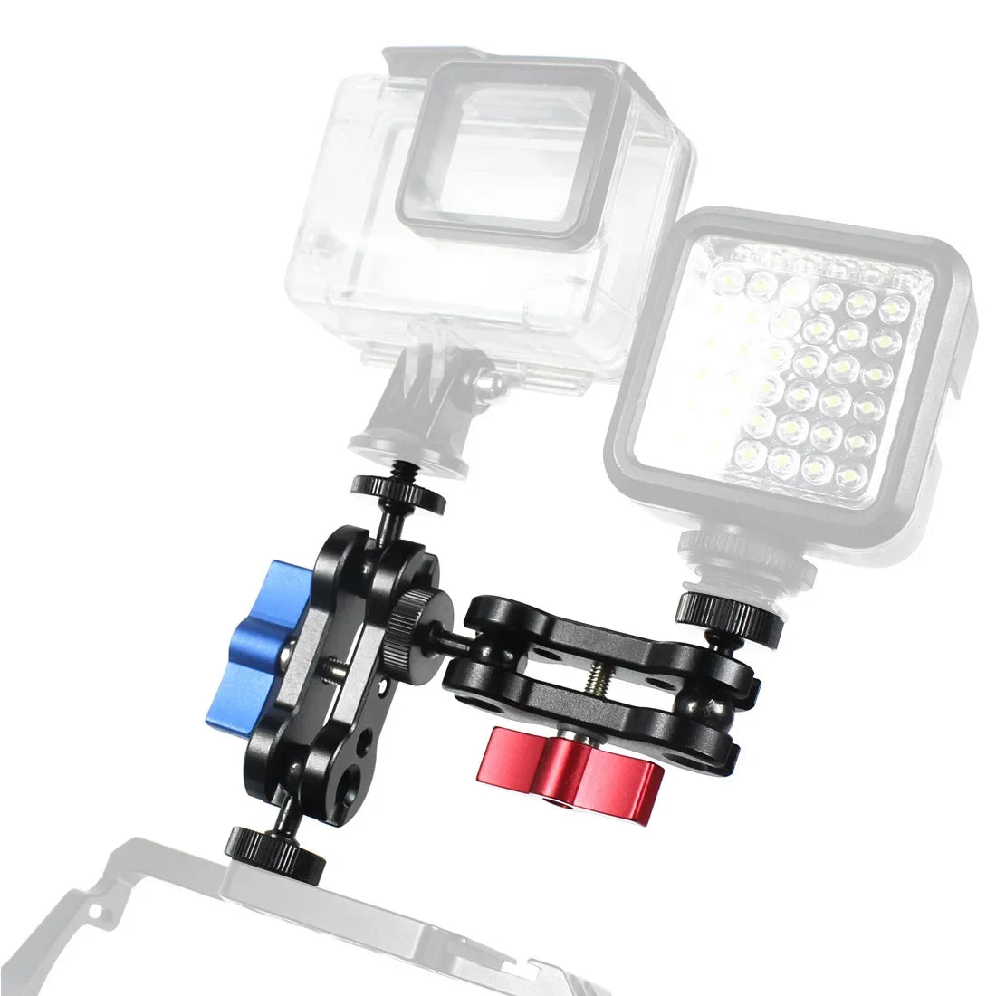 360° Ballhead Magic Arm Double Ball Head Adapter 1/4" Screw Monitor Mount for Gopro Insta360 Holder Lights Phone Stand Bracket