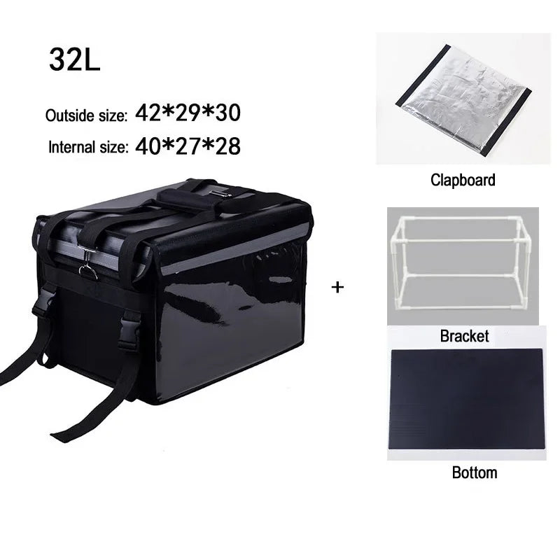 32L Extra Large Cooler Bag Car Ice Pack Insulated Thermal Lunch Pizza Fresh Food delivery Container Refrigerator WardBoyzPROShop