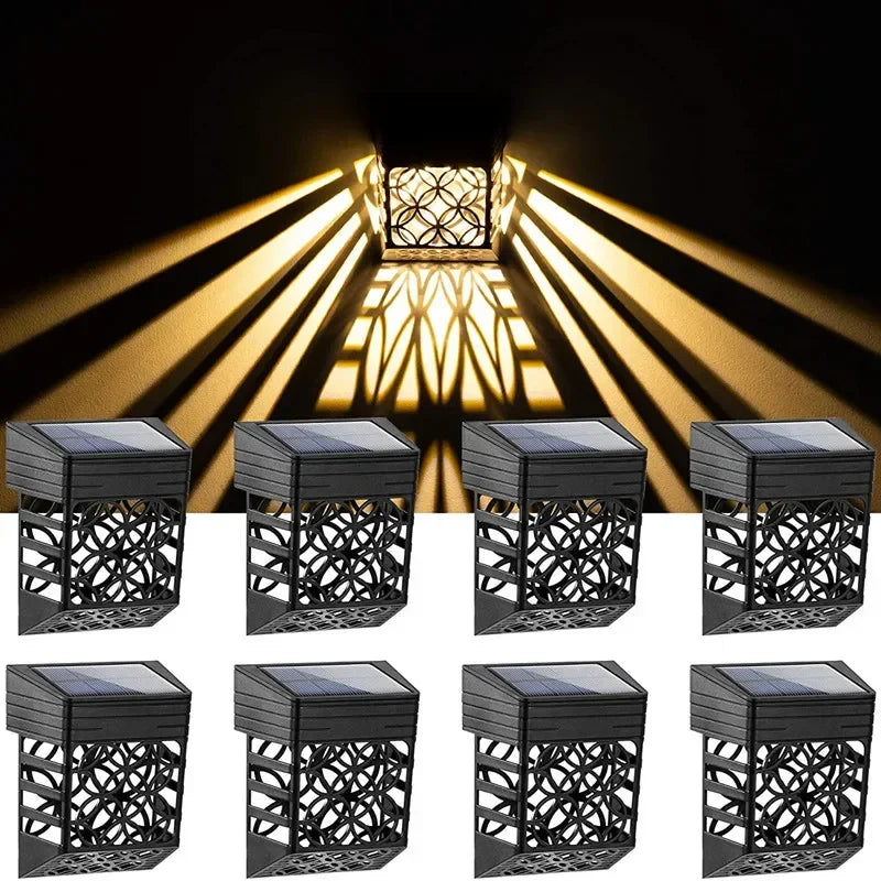 1/2/4PCS Solar LED Fence Lights Outdoor Waterproof Garden Wall Lamp for Yard Lawn Balcony Stairs Pathway Landscape Lighting