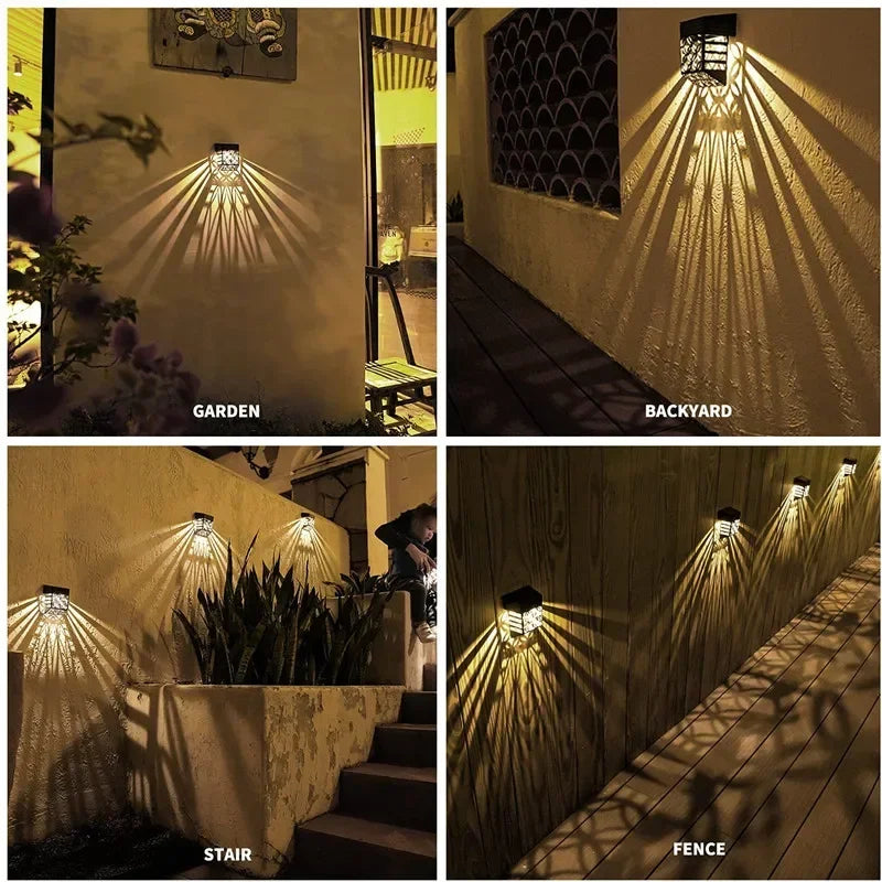1/2/4PCS Solar LED Fence Lights Outdoor Waterproof Garden Wall Lamp for Yard Lawn Balcony Stairs Pathway Landscape Lighting