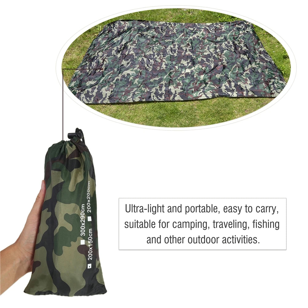 Camouflage Shelter Tourist Awning Canopy Tarp Tent Shade Ultralight Garden Canopy Sunshade Outdoor Camping Hammock Waterproof