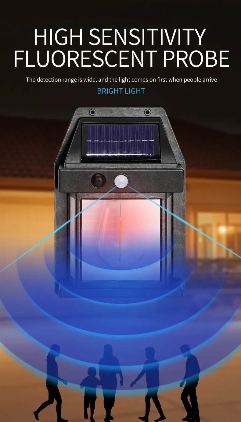 Solar Outdoor Waterproof LED Wall Light Powerful Solar Energy Lamp with Light Sensor for Garden Yard Fence House Decoration