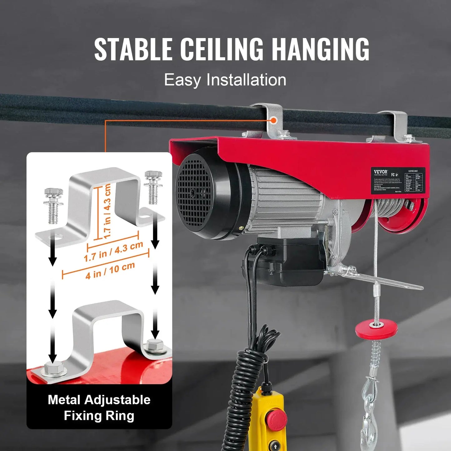 VEVOR 200-800kg Electric Hoist with Wired/Wireless Remote Control Lifting Crane Cable Hoist Winch for Boat Car Garage Elevator WardBoyzPROShop