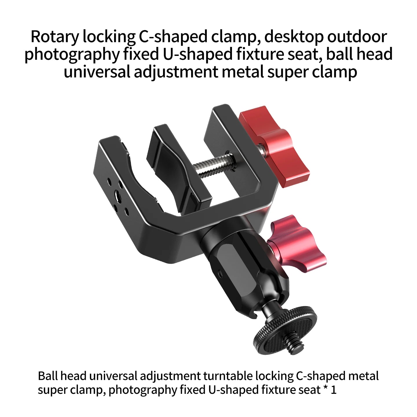 Super Clamp 1/4 ARRI Hole 17mm Ball Head for Gopro Hero 13 12 Insta360 for DJI Osmo Action DSLR Camera Desk Stand Accessories