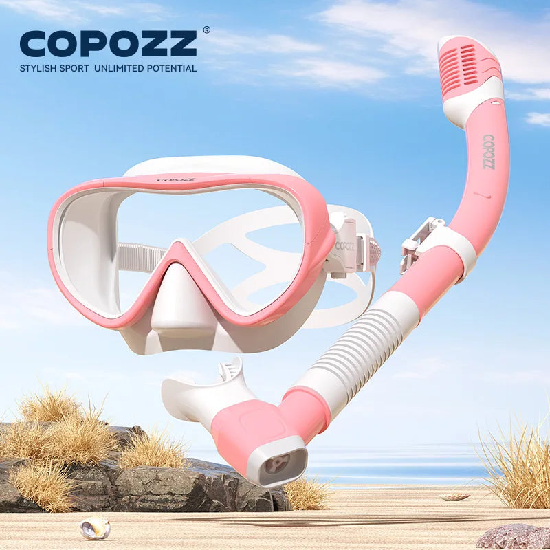 COPOZZ Professional  Diving Mask Full Vision Mask Underwater Snorkel Mask Set Swimming Snorkel HD Anti Fog Diving Equipment WardBoyzPROShop
