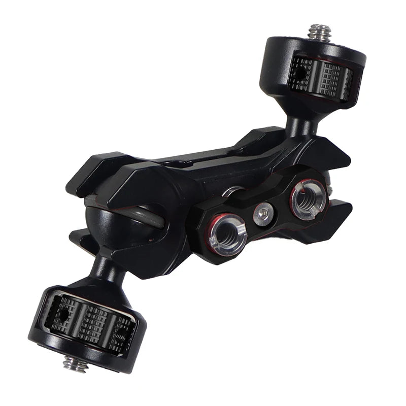New Upgraded Universal Adjustable Double ballhead 1/4 to 3/8 Magic Arm Monitor Bracket DSLR Cameras Cage Accessories Support 5kg