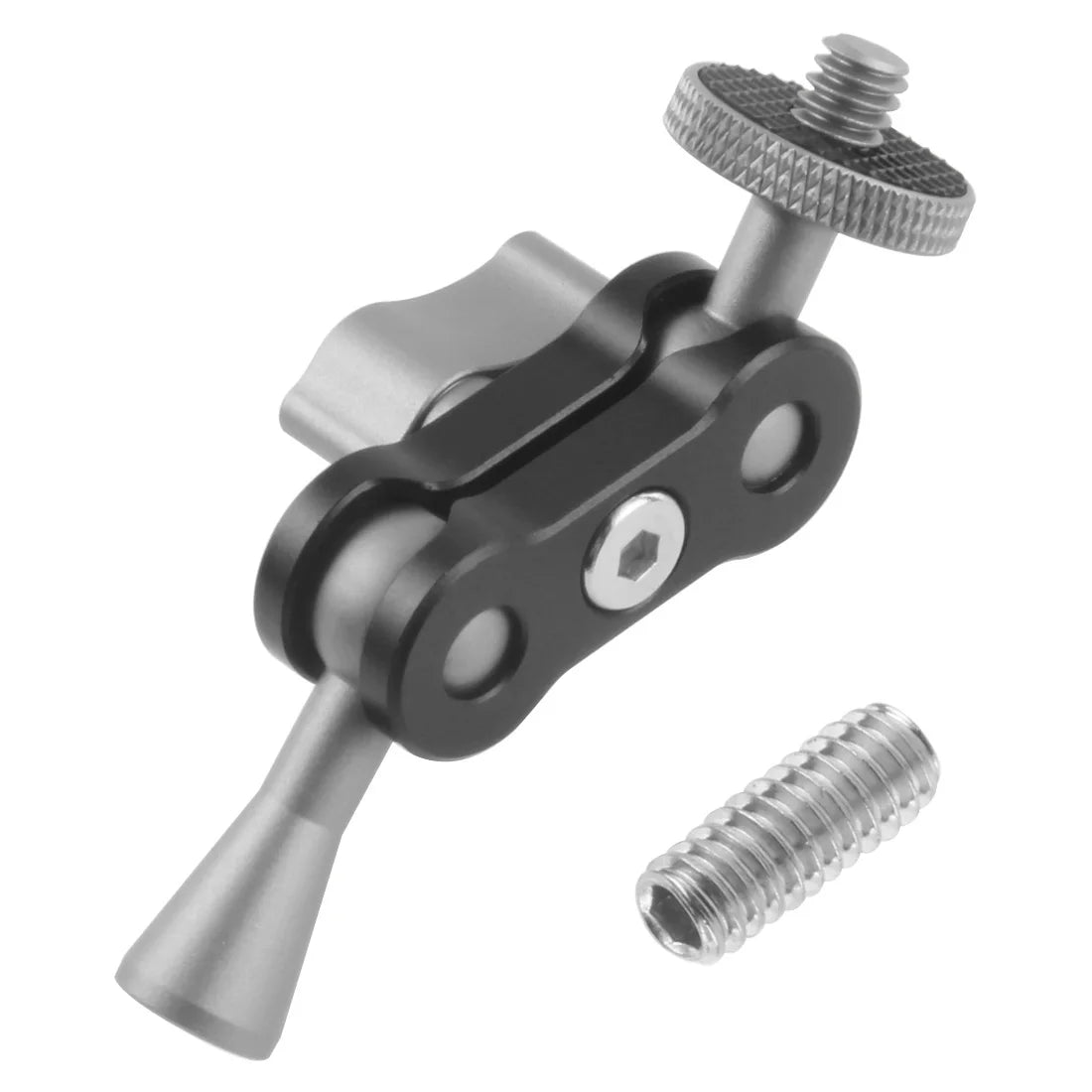 Dual Ball Head Magic Arm Swivel Mount Adapter with 1/4'' Screw for DJI OSMO360 for DSLR Camera Video Monitor Light Mic Bracket