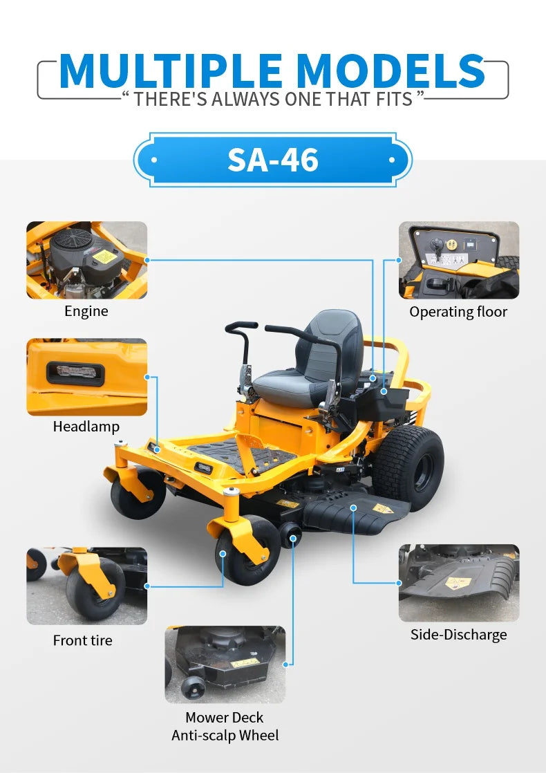 Zero Turn Commercial Riding Lawn Mower CE/EPA Certified Sale Garden with Heavy Duty Lawn Mowe
