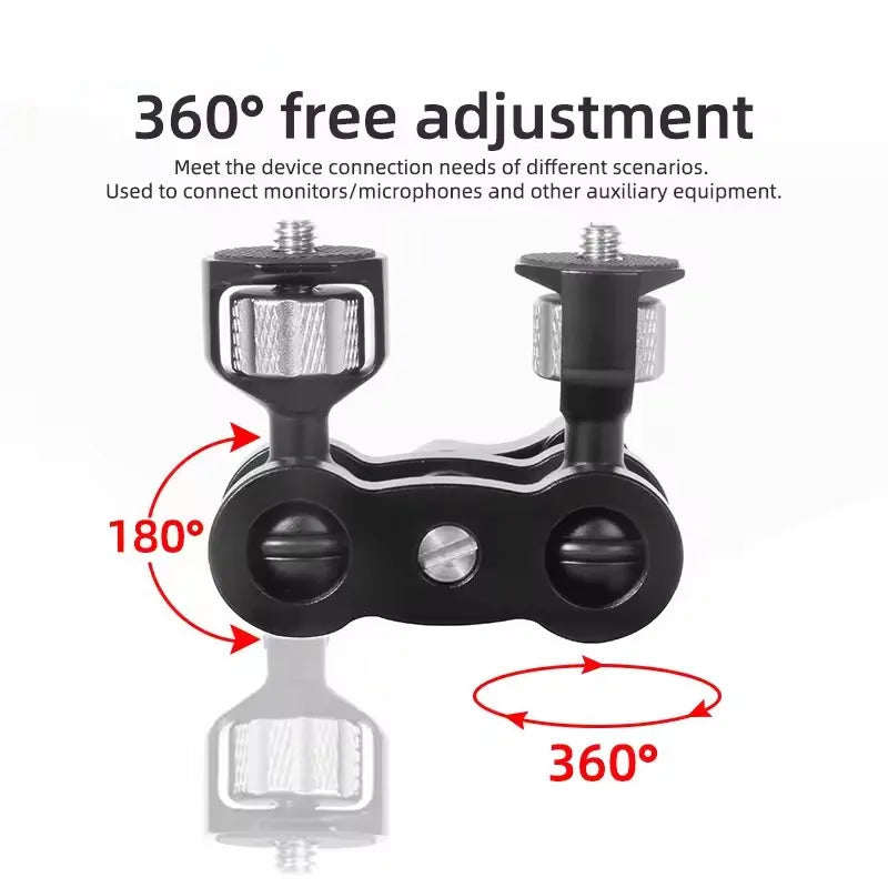 BEXIN TM-5 Articulating Magic Arm with Dual Ball Head for Tripod Phone Clip 1/4" Screw for LED Light LCD Monitor Microphone