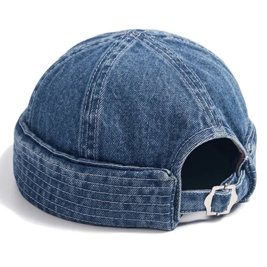 Vintage Denim Brimless Melon Cap For Men Women Fashion Adjustable Dome Hip Hop Skullcap Beanie Bonnet Solid Color Streetwear Hat WardBoyzPROShop