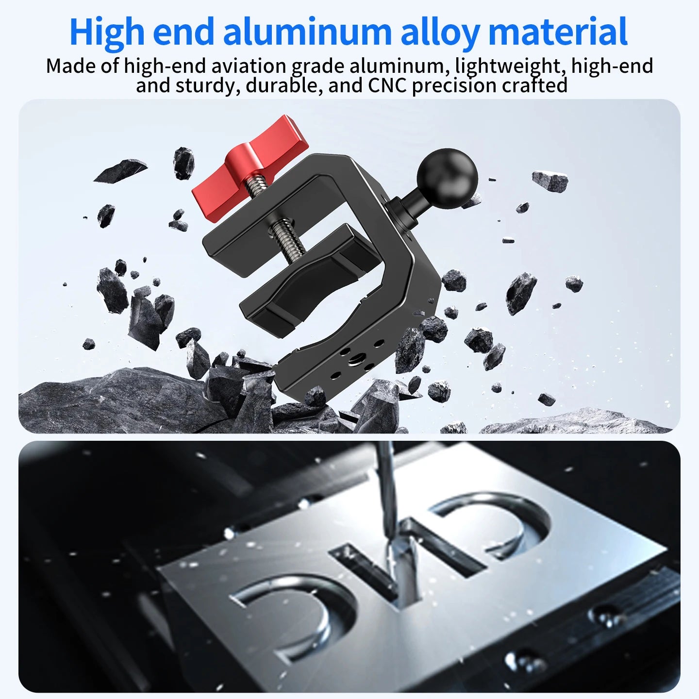 Super Clamp 1/4 ARRI Hole 17mm Ball Head for Gopro Hero 13 12 Insta360 for DJI Osmo Action DSLR Camera Desk Stand Accessories