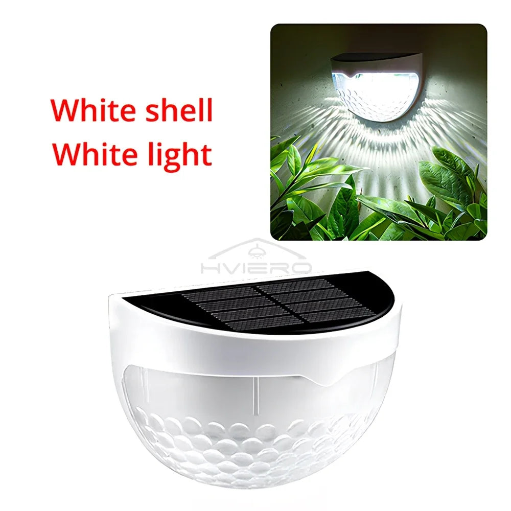LED Solar Fence Lamp Outdoor Waterproof Wall Lights Corrugated Lights for Fence Terrace Garden Path Decorative Light Warm White
