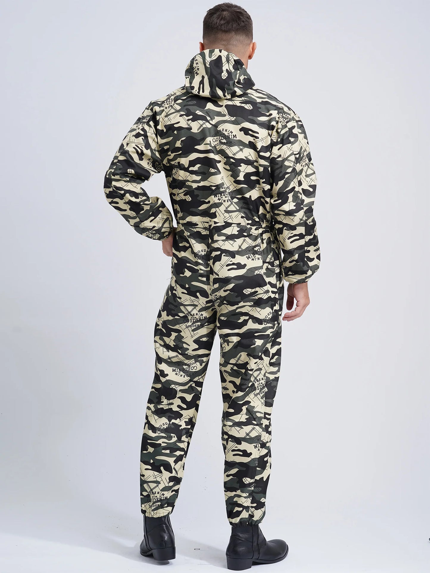 Coveralls for Men Big Pockets Overalls Jumpsuit Dungarees for Workshop Worker Dustproof Hooded Coverall Unisex Mechanic Uniform