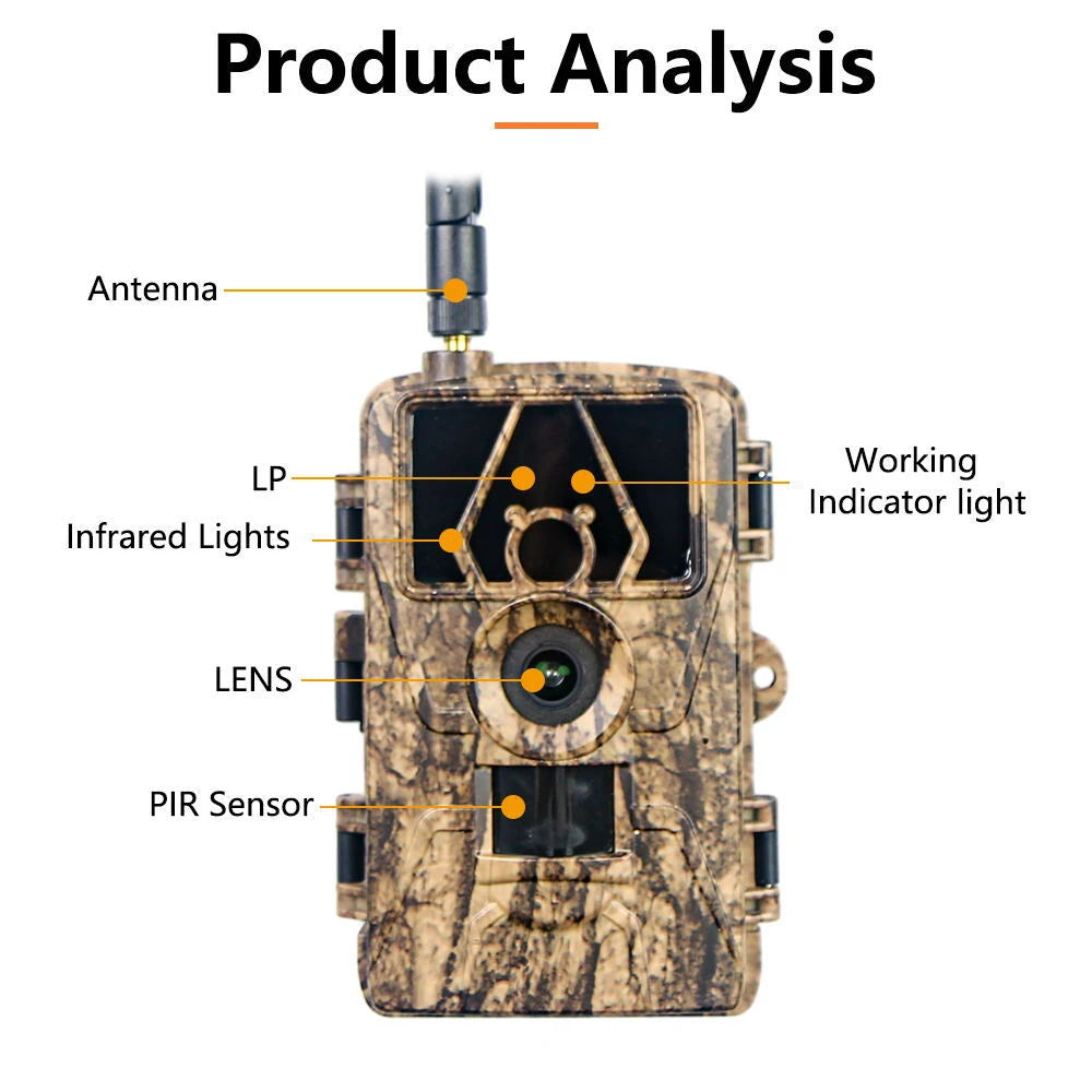 Trail Cam with 8K Video 60MP Images Night Vision Motion Activated Waterproof Wildlife Camera for Hunting Home Security Cameras