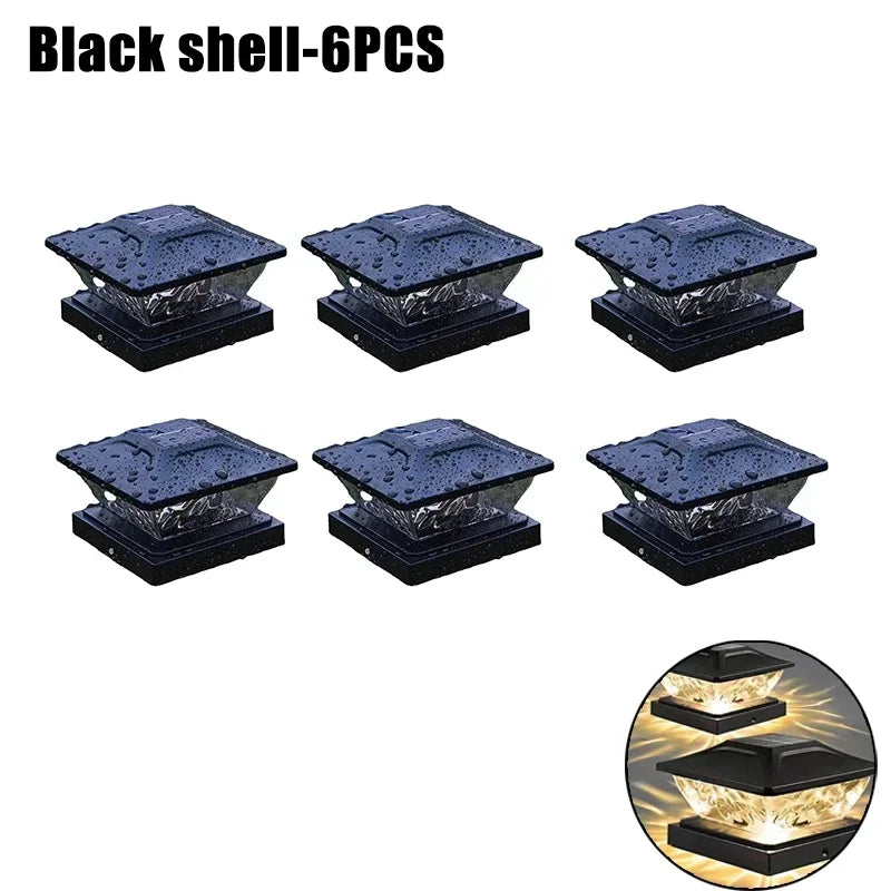 Outdoor Waterproof Villa Gate Fence Light Solar Light Outdoor Villa Column Lamp Fence Gate Pillar Head Led Lamp For House Garden