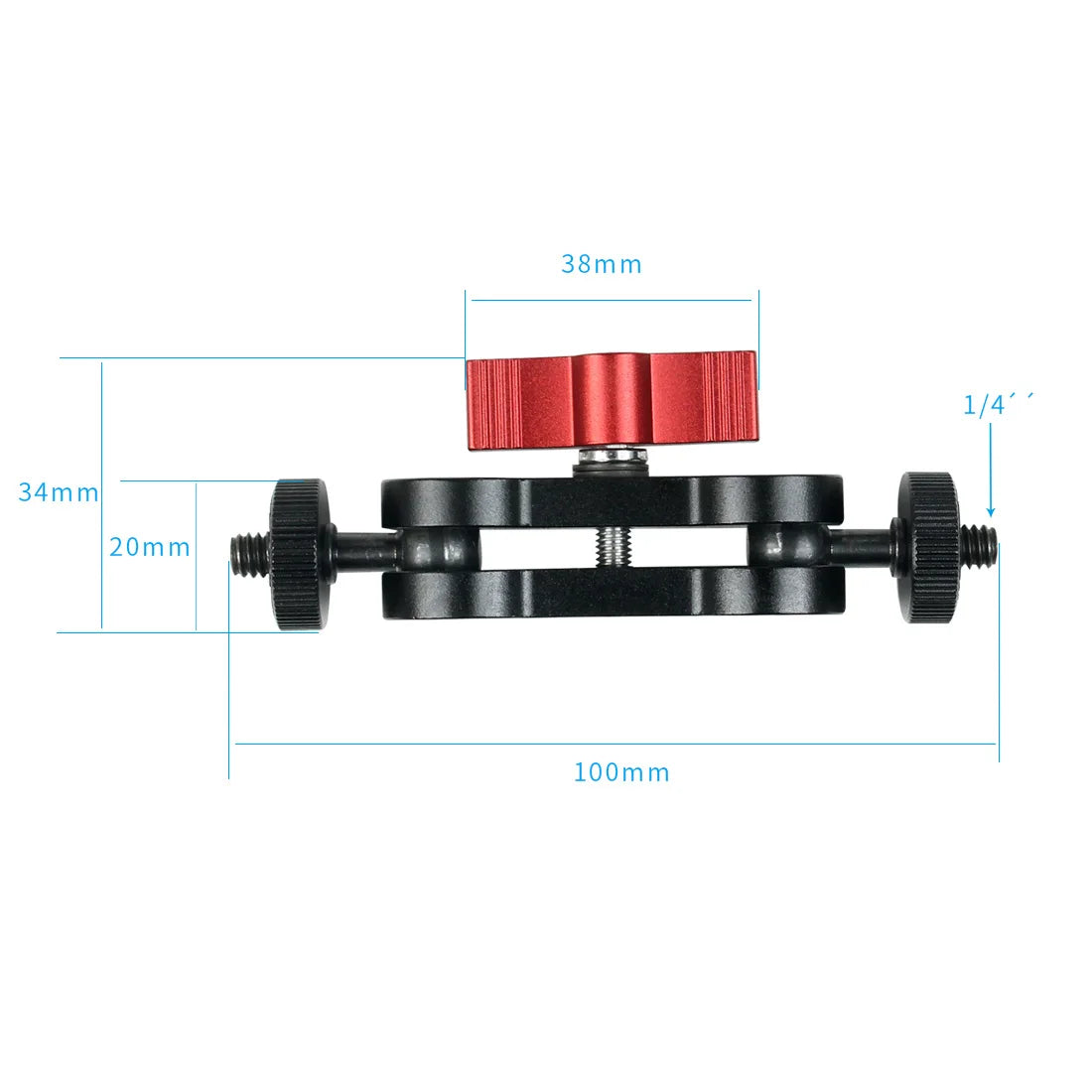 360° Ballhead Magic Arm Double Ball Head Adapter 1/4" Screw Monitor Mount for Gopro Insta360 Holder Lights Phone Stand Bracket