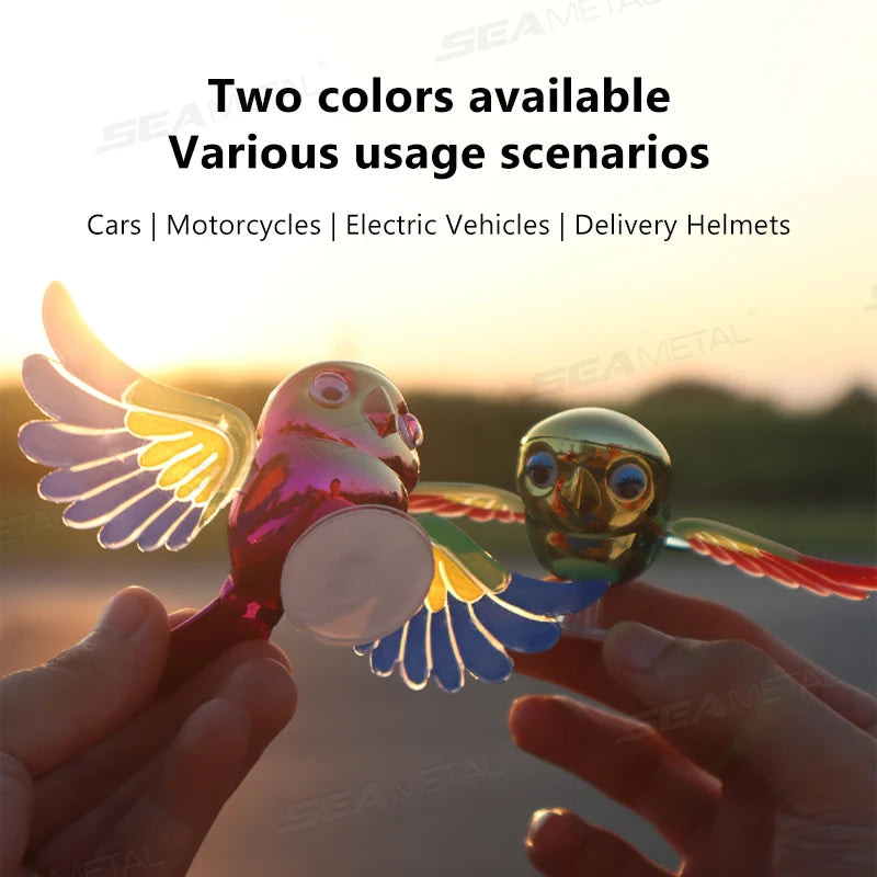 BLALION 2025 New Simulated Flying Bird Car Ornament Wing can Swing Wind-Powered Bird in Flight Decor Car Moto Bicycle Decoration