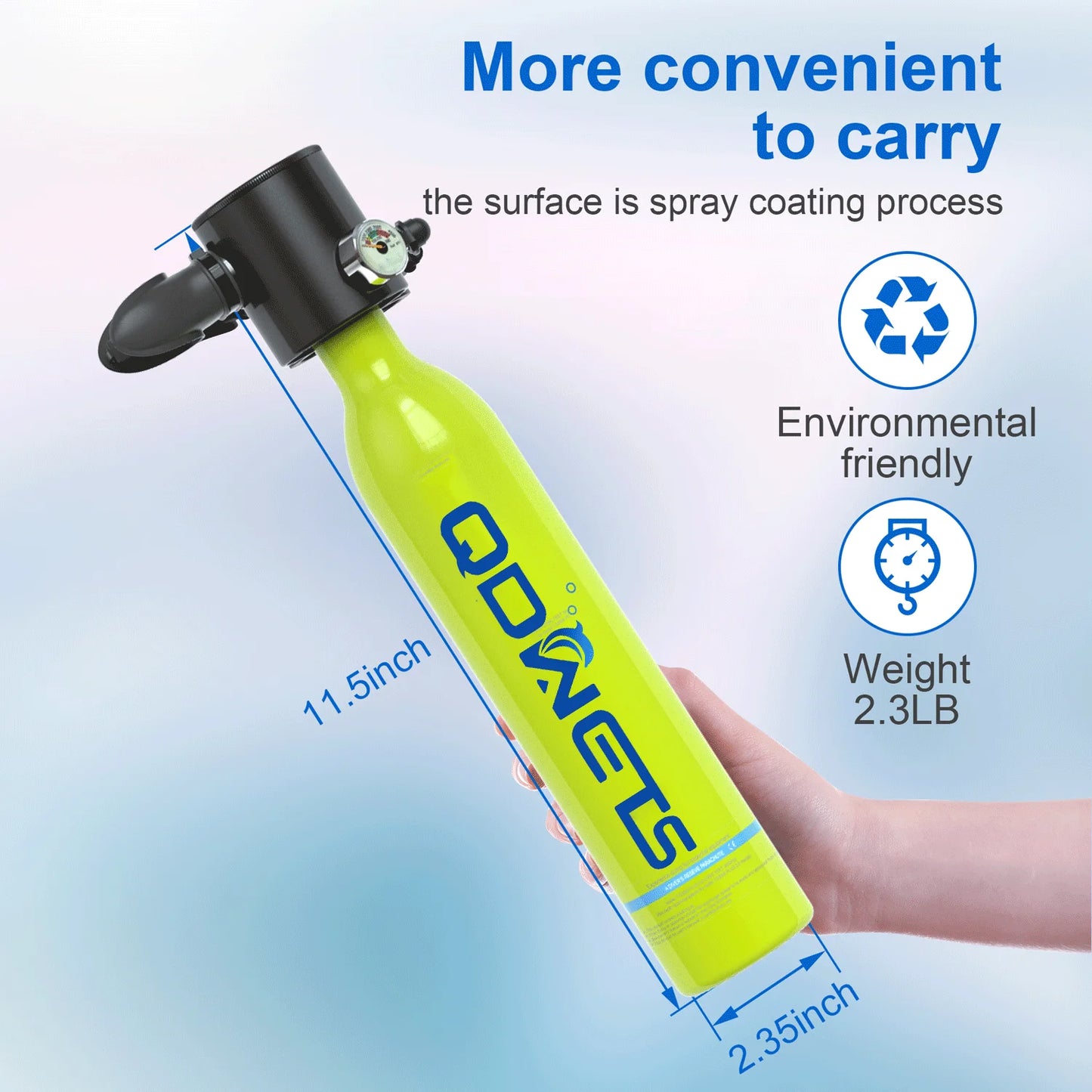 Diving Tank 0.5L Scuba tank Equipment 5-10 Minutes Lung Tank with Pump Outdoor Oxygen Diving Scuba Tank Underwater Breathing