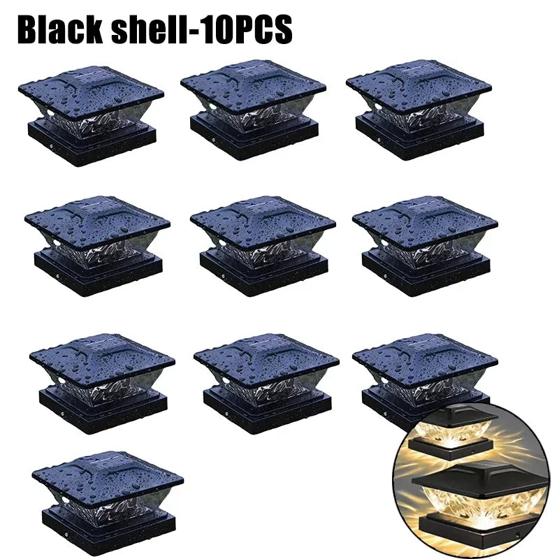 Outdoor Waterproof Villa Gate Fence Light Solar Light Outdoor Villa Column Lamp Fence Gate Pillar Head Led Lamp For House Garden
