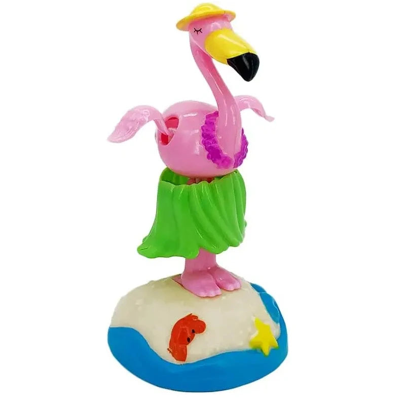 Flapping Wings Flamingo Solar Powered Hawaii Style Shaking Ornaments Car Dashboard Dancer Bobble Head (Flamingo A)