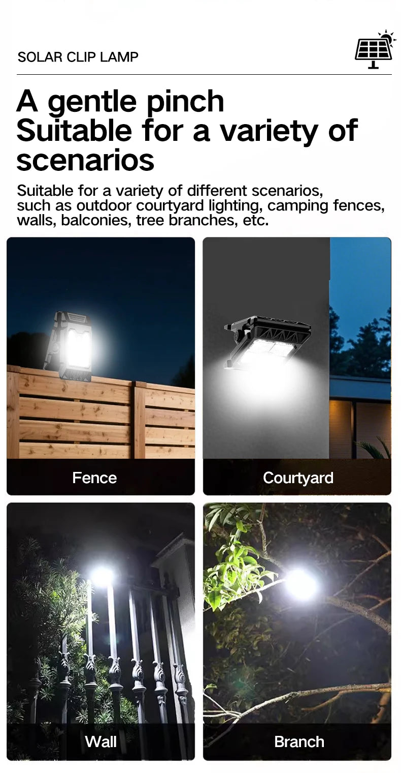 New upgraded intelligent sensing solar clip lamp outdoor courtyard lamp garden lighting solar wall lamp