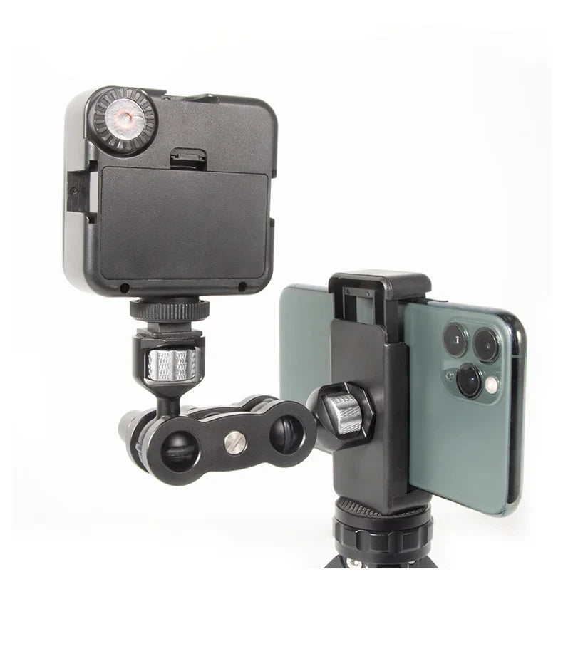 BEXIN TM-5 Articulating Magic Arm with Dual Ball Head for Tripod Phone Clip 1/4" Screw for LED Light LCD Monitor Microphone