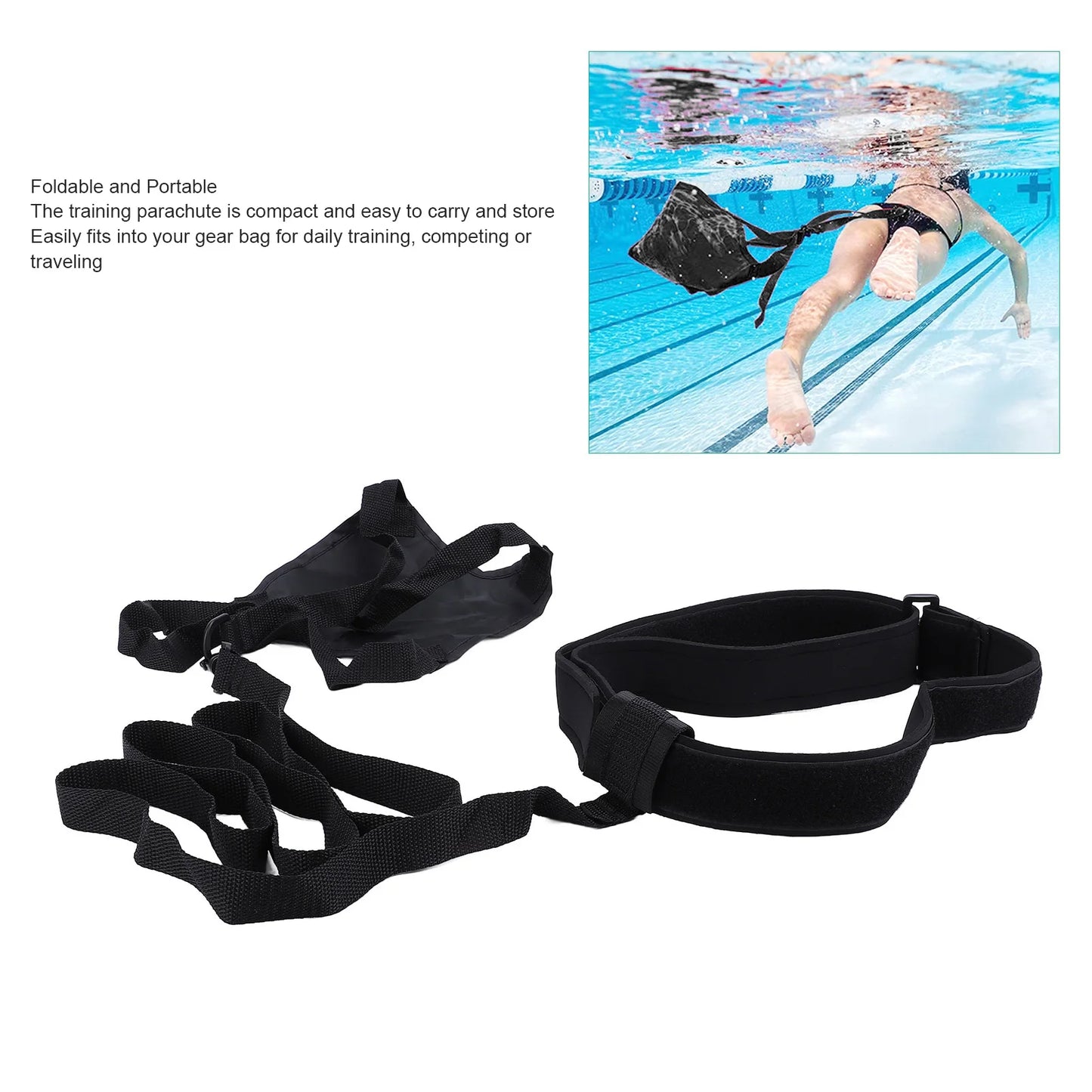 Swim Parachute Professional  Portable Swimming Resistance Training Belt Set for Kids Adults Swim Resistance Parachute