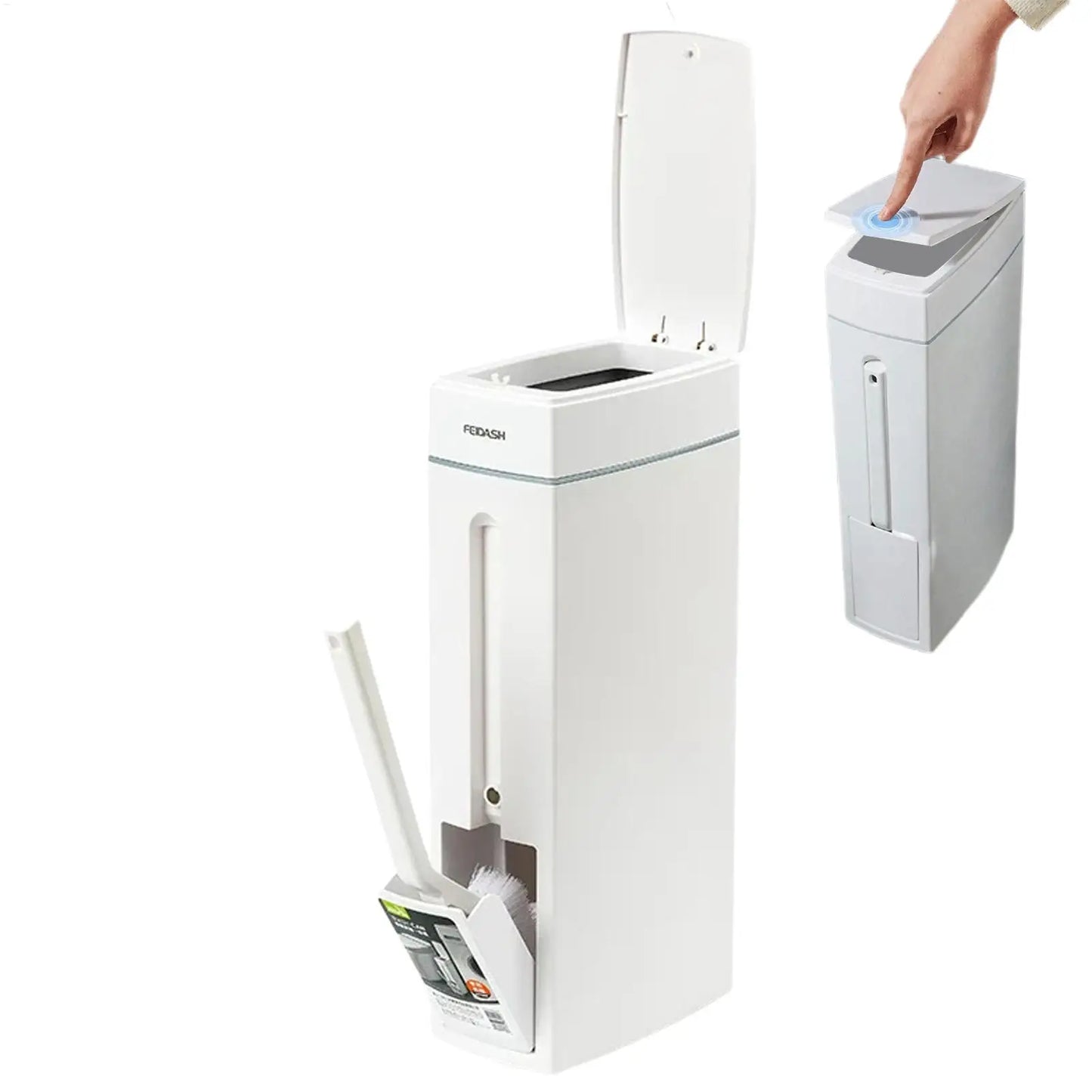 Trash Can For Bathroom Crevice Space Saving Press Trash Can With Toilet Brush Narrow Garbage Can Litter Bin Garbage Container