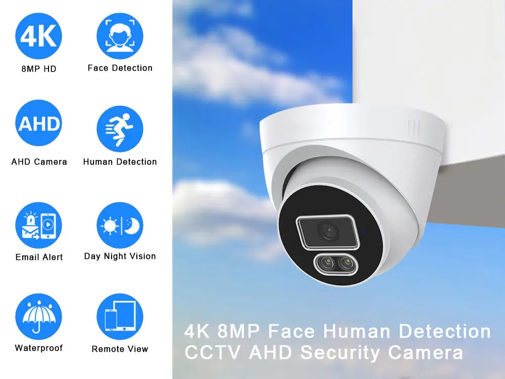 8MP XMEYE CCTV Analog Dome Camera 4K Indoor Home Color Night Vision 5MP Face Detection AHD Security Surveillance Camera BNC DVR