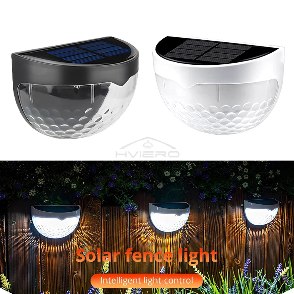 LED Solar Fence Lamp Outdoor Waterproof Wall Lights Corrugated Lights for Fence Terrace Garden Path Decorative Light Warm White