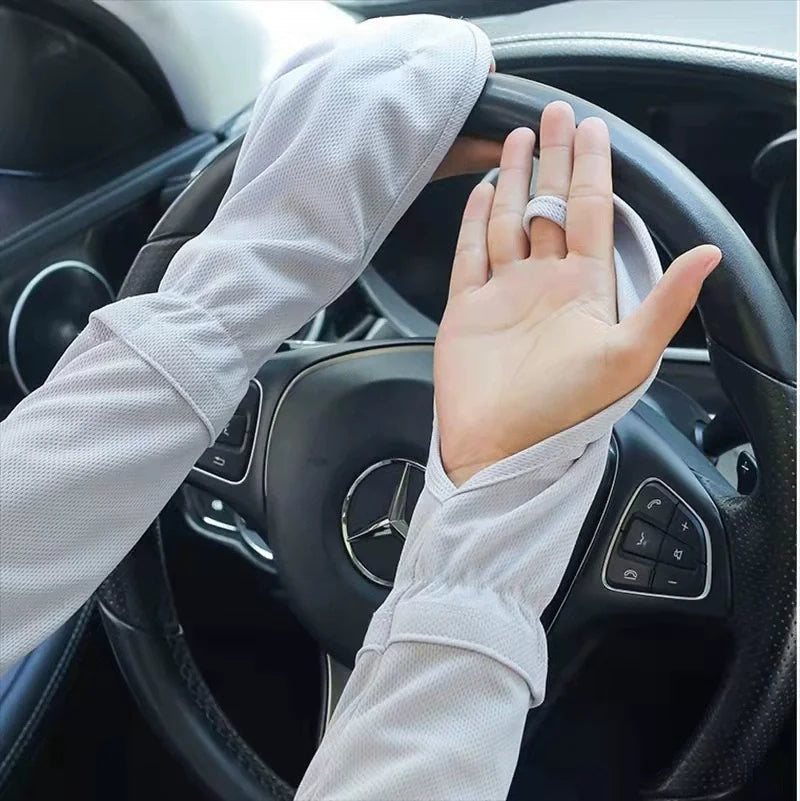 Women's summer sunscreen sleeves breathable horseshoe gloves UV protection driving gloves quick drying outdoor