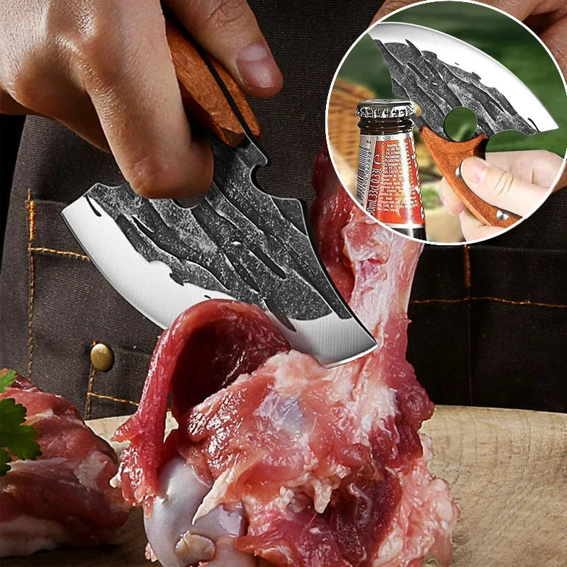 Boning Knives Meat Cleaver Hand Forged Kitchen Knife Wooden Handle Butcher Knife Stainless Steel Cooking Knife Kitchen Gadgets