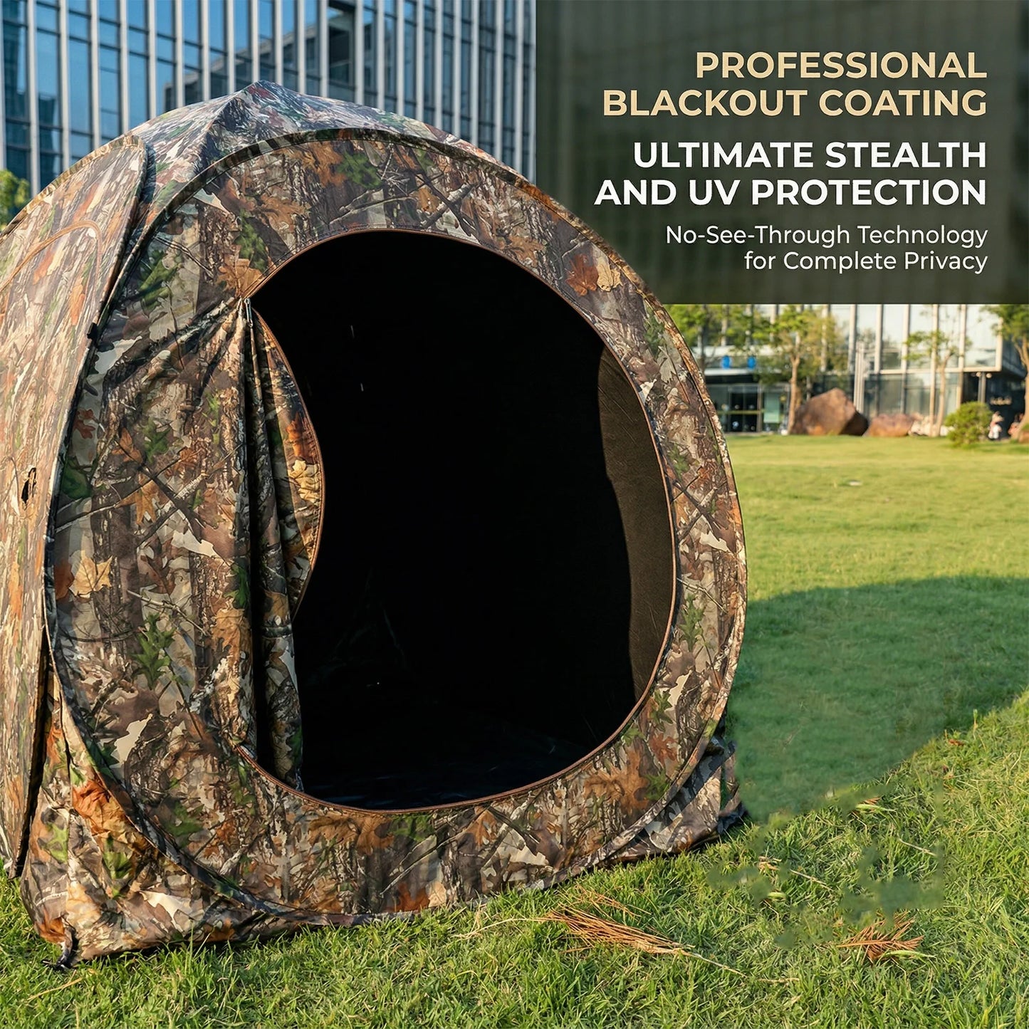 Camouflage Pop-Up Hunting Blind Ground Shelter for Deer Turkey And Duck Hunting Easy Setup And Storage Outdoor Camo Blind
