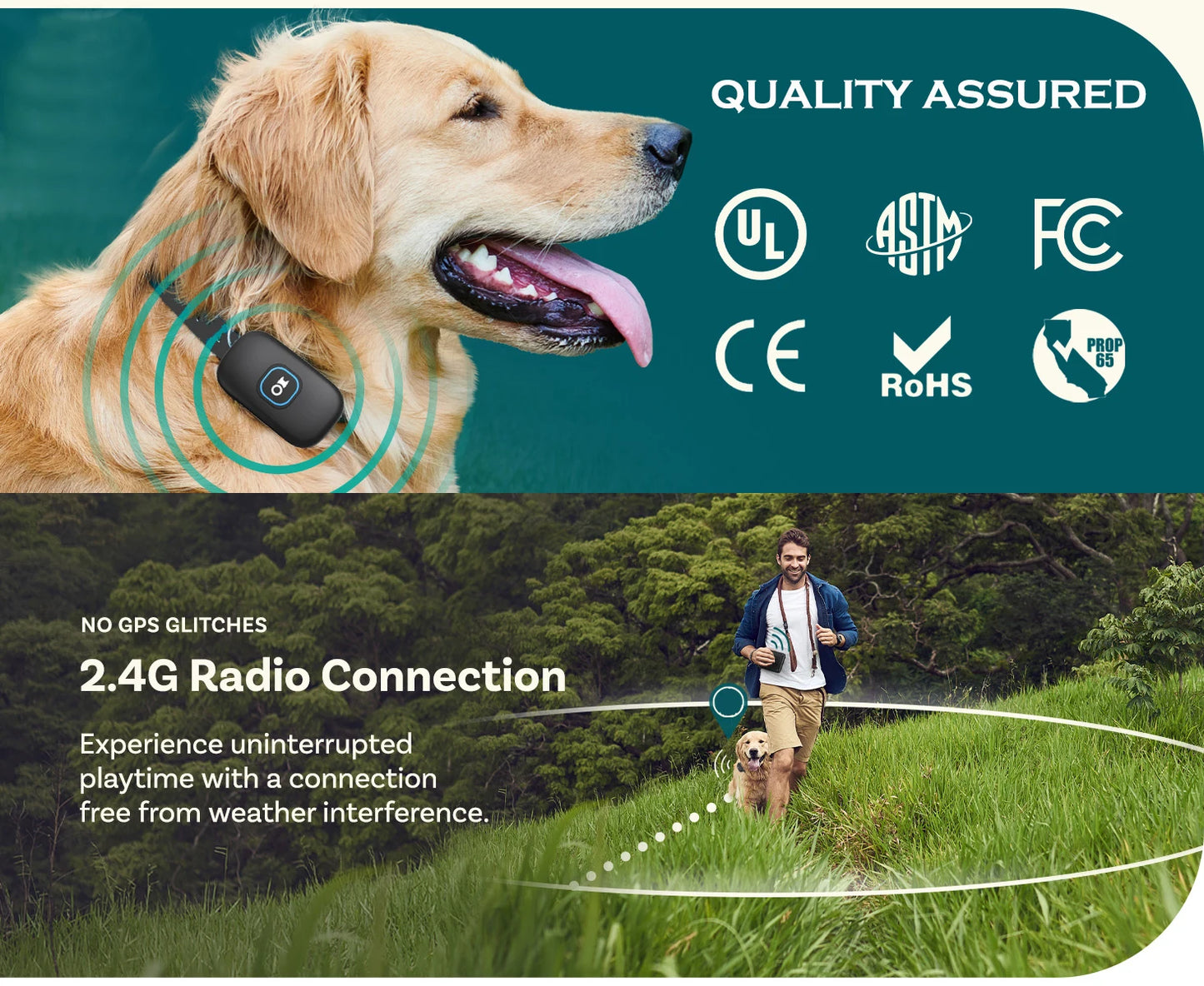 2 IN 1 Wireless Electronic Dog Fence System & Remote Training Collar Beep Shock Vibration and Pet Containment For All Puppy Size